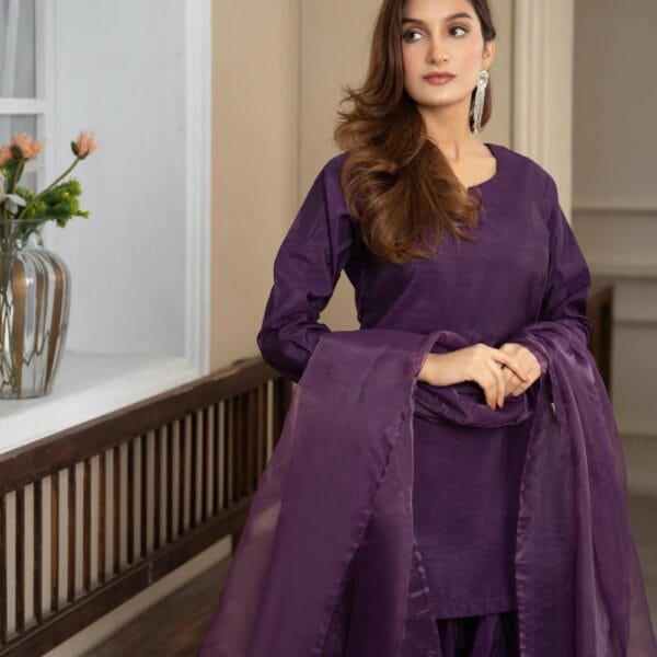 Deep Purple – Silk Stitched 3-Piece Suit