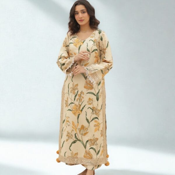 Floral Grace - 2 Piece Stitched Lawn Dress