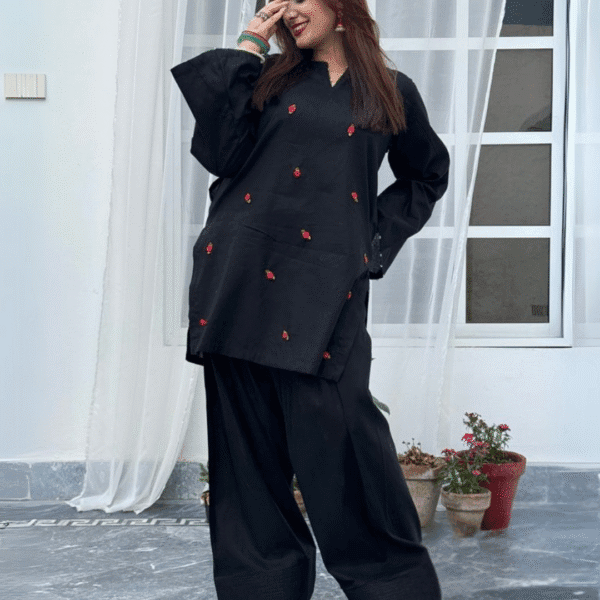 2-Piece Cotton Stitched Dress – Kurta & Palazzo Set